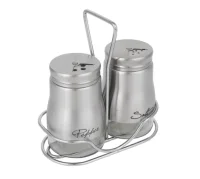 Набор солонок 2шт с подставкой "Классик" VETTA , нерж.сталь, стекло арт. 828-005 Серебро - фото