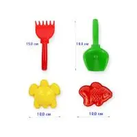 Песочный набор "Морской"( 2 формочки, совок,грабли), У376 Разноцветный - фото