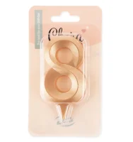 Свеча Цифра, 8 "Грани", Золото, 4*7 см, 1 шт, 1706 Золотой - фото