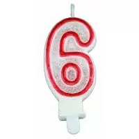 Свеча цифра 6(62-46)  - фото