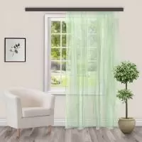 Штора органза с тиснением 150*260см Фисташковый - фото