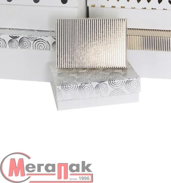 Коробка Белая Классика, Белый/Золото/Серебро, Металлик 19*13,5*6 см Белый - фото