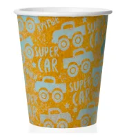 Стаканы (250 мл) Супер машинки, Крафт, Голубой, Металлик, 6 шт, арт. 625041 Голубой - фото