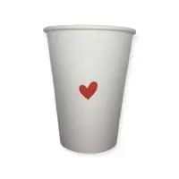 Стакан бумажный 350мл для горячего Сердце 5шт  - фото