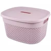 Корзина для хранения c крышкой OSLO 18л лиловый, арт. РТ1333ЛЛВ-10 Розовый - фото
