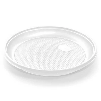 Тарелка 1-секционная белая, 10 шт  - фото
