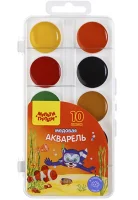 Акварель 240039 Мульти-Пульти "Енот в Красном море", медовая, 10 цветов, без кисти, пластик, европодвес Разноцветный - фото