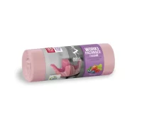 Мешки для мусора 35 литров Anna Zaradna с завязками с ароматом фруктов, 20 шт Розовый - фото