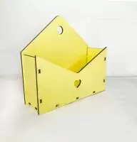 Ящик конверт для цветов №5, желтый  - фото
