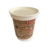 Комплект: Стакан бум. 2х сл. 250млTravel Крафт+Крышка D-80мм+Трубочка бум. бел. 6*197мм 5штук  - фото