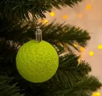 Игрушка световая "Елочный шар" (батарейки в комплекте) 6 см, 1LED зеленая Зеленый - фото