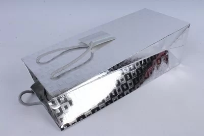 Пакет подарочный бумажный с ручками 14*35*11 под бутылку, арт. В304, 311  - фото