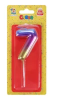 Свеча для торта Волшебный градиент Цифра 7, арт. С-4092 Разноцветный - фото