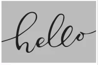 Коврик придверный Dekorelle LAPSHA 125 Hello, 50X80см, 121125 (серый) Серый - фото