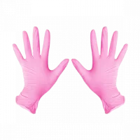 Перчатки из розов.нитрила б/прис. S 1/100шт (10) CH3435/S Розовый - фото