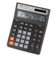 Калькулятор настоль.ПОЛНОРАЗМ. Attache AF-777, 12р/14р, дв.пит, 190x145мм, черный 1572675,974206/205,944205 Черный - фото