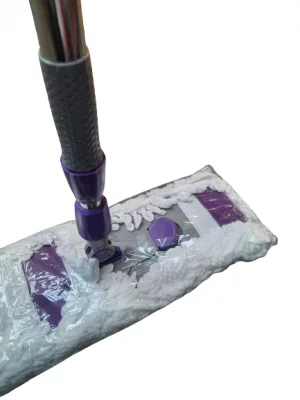 Швабра для пола с 2 плоскими насадками из микрофибры и телескопической ручкой, ST409064  - фото