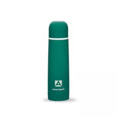 Термос  для напитков, с резиновым "шёлковым" покрытием, объем 0,5л., зеленый Зеленый - фото
