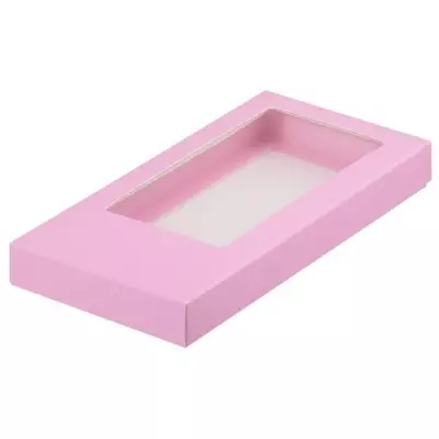 Коробка для шоколадной плитки 180*90*17 мм розовая матовая, 5 шт Розовый - фото