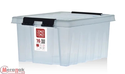 Контейнер Roxbox с крышкой, 16л, прозрачный, 415х300х195, арт. 016-00.07  - фото