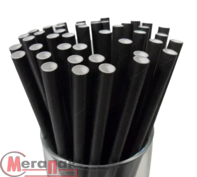 Трубочка бумажная черная в инд. бум. упаковке 8*230мм 1/200 Черный - фото