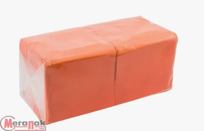 Салфетки бумажные 33*33см, 1сл, оранжевые, 300л, 1/4 слож Оранжевый - фото