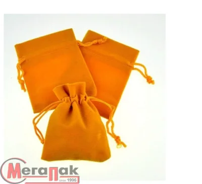 Мешки бархатные 16*42 см, оранжевый, дизайн  № 5 (К) Оранжевый - фото