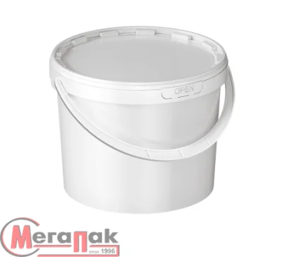 Комплект Ведро 11,0л белое + Крышка д/ведра 11,0л белая (D-294мм) Белый - фото