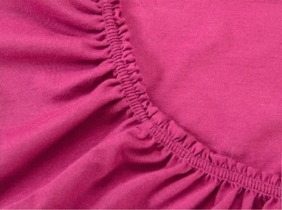 Простыня трикотажная на резинке 140*200 100% хлопок, плотность 145гр фуксия Фуксия - фото