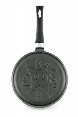Сковорода 24см литая блинная (солнце) Черный - фото