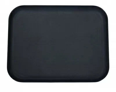 Поднос прямоугольный нескользящий полиэтилен 31*41см черный Черный - фото
