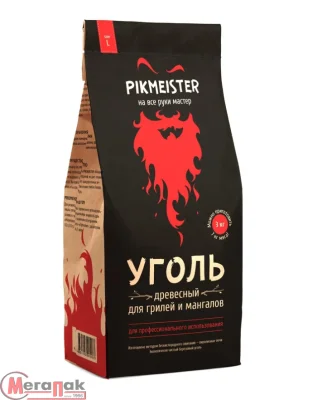 Уголь древесный 3 кг в мешках Pikmeister арт.4402  - фото