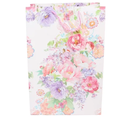 Пакет подарочный бумажный с ручками 36*54*30, арт. L672 Люкс цветы Разноцветный - фото