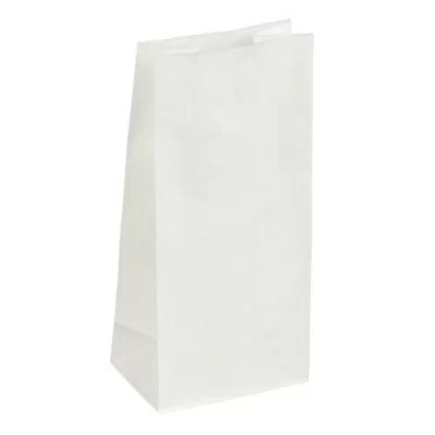 Пакет бумажный 120*80*250мм белый с дном, 100 шт Белый - фото