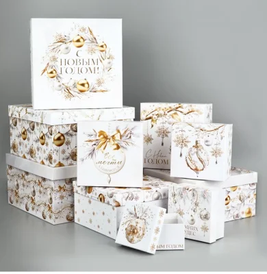 Коробка "Белая роскошь" 14*14*8 см, 10353882/8 Белый - фото