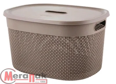 Корзина для хранения с крышкой OSLO 18л шоколадный мокко, арт. PT133311015 Мокко - фото
