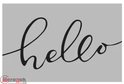 Коврик придверный Dekorelle LAPSHA 125 Hello, 40X60см, 120125 (серый) Серый - фото