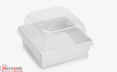 Комплект: Коробка 145*145*40 OSQ ForG SmartPack 900 мл+Крышка пластиковая купол 178*178*56  (5шт) Белый - фото