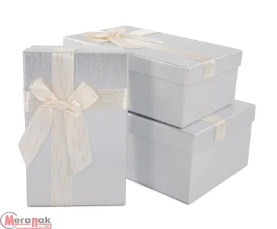 Коробка Чудесный подарок, Серебро, 19*19*9,8 см, 1 шт Серебро - фото