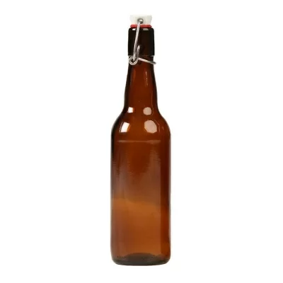 Стеклобутылка коричневая "LM Beer"+бугельная крышка 1000 мл Коричневый - фото