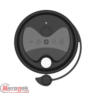 Крышка д/стакана Р80 черная с заглушкой 1/40  Черный - фото