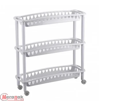 Этажерка узкая "ДЖУЛИЯ" 3 полки 590Х180Х610 ММ (светло-серый), арт. 431241530 Серый - фото