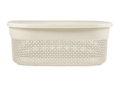 Корзина для хранения с крышкой OSLO 6л лен, арт. PT1331/GRЛН-10 Молочный - фото