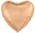 Шар с клапаном Agura (9''/23 см) Мини-сердце, Персиковый пух, 1шт. в уп.(гел не надув) Персиковый - фото