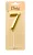 Свеча Цифра, 7 Объемные грани, на шпажке, Золото, Металлик, 4,5*7 + 7 см, 1 шт. с держат., 803067  - фото