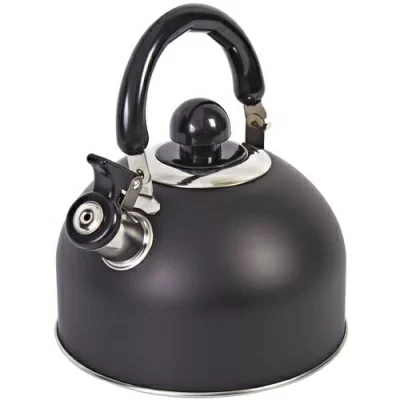 Чайник из нержавеющей стали со свистком Elegante (окрашенный, черный) 2,5 л Черный - фото