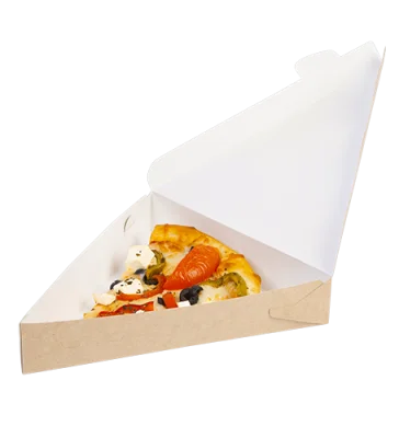 Коробка-треугольник для куска пиццы 220*220*200 (высота 40) ECO PIE Коричневый - фото