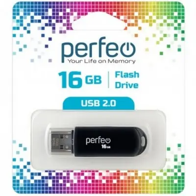Карта памяти Perfeo USB 16GB C03 Black PF-C03B016  - фото