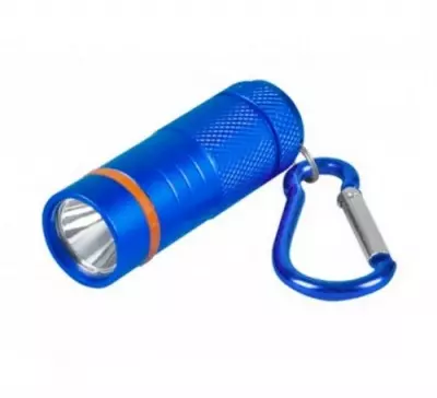 Фонарь-брелок KL 61B LED алюминиевый СИНИЙ IN HOME, батарейки в комплекте Синий - фото