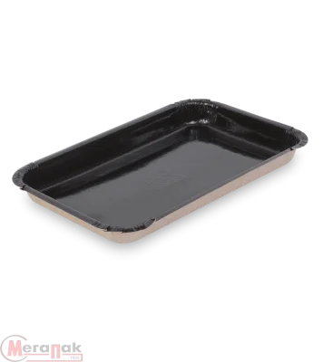 Коробка-лоток 200/225*110/135*20 OSQ PLATTER 400 BLACK EDITION (50/600) Коричневый - фото